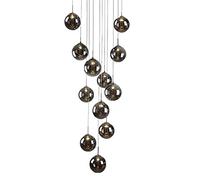 Chandelier Staircase Long Chandelier Minimalist Creative Hotel Villa Stairwell Chandelier Classic Gray Glass Pendant Lights Large Ceiling Light for Living Room, in The Villa (Size:12 pcs