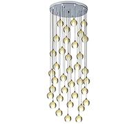 Chandelier Stairs Long Chandeliers,Spiral Staircase Ceiling Light Fixture for Hotel Living Room Home Bar, Crystal Spiral Raindrop Chandelier-Silver 12(Silver,36)