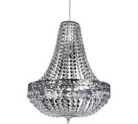 Chandelier Style Ceiling Light Shade Droplet Pendant Acrylic Crystal Bead Luxury (Madison Silver Chandelier)