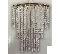 Chandelier Style Ceiling Light Shade Droplet Pendant Acrylic Crystal Bead Luxury (Beaded 3 Tier Clear)