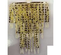 Chandelier Style Ceiling Light Shade Droplet Pendant Acrylic Crystal Bead Luxury (Beaded 3 Tier Gold)