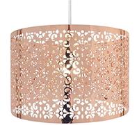 Chandelier Style Ceiling Light Shade Droplet Pendant Acrylic Crystal Bead Luxury (Large Metal Shade Copper)