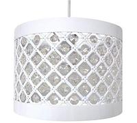 Chandelier Style Ceiling Light Shade Droplet Pendant Acrylic Crystal Bead Luxury (Moda White)