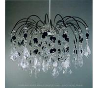 Chandelier Style Ceiling Light Shade Droplet Pendant Acrylic Crystal Luxury (Fountain Drop Black/Clear)