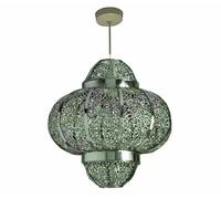 Chandelier Style Ceiling Light Shade Pendant Ancient Moroccan Theme Easy Fit Hanging Bedroom, Kitchen, Dining, Hallway, Office Restaurant Light Shade Décor (Silver)