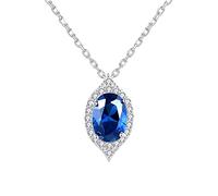 chandelier water drop shape blue gemstone topaz pendant necklace for women jewelry wedding light