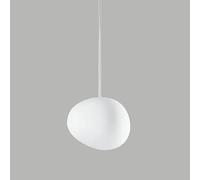 Chandelier, White Goose Egg Small Ceiling Hanging Lamp Glass Shade Pendant Light E27 1-Light Semi-recessed Suspended Chandelier Height Adjustable Set Luminaire Restaurant Exhibition Hall Cafe(B)