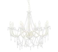Chandelier with Crystal Beads 8x E14 Bulbs Ceiling Lamp Multi Colours vidaXL