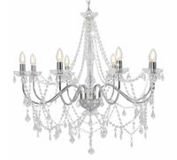 Chandelier with Crystal Beads 8x E14 Bulbs Ceiling Lamp Multi Colours vidaXL