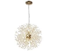 Chandeliers 12-Lights Modern Sputnik Chandelier Dandelion Pendant Light, 55cm 22in Nordic Chandelier Bedroom Lights Simple Restaurant Bar Crystal Lighting (Color : Gold)