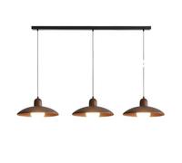 Chandeliers, 3-Light Ceilifixture - Dome Metal Hangingp with Glass Globe for Kitchen Island, Diniroom, Foyer, and Bar/Walnut Color/a