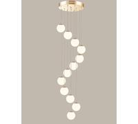 Chandeliers 50x300cm Minimalist Staircase Spiral White Glass Ball lamp, Retro