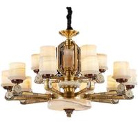 Chandeliers All Copper Chinese Style Chandelier Living Room lamp Chinese Style Restaurant lamp Villa Retro Copper lamp, Lighting