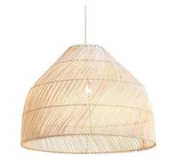Chandeliers,Ceiling Hanging Light Hand Weaving Natural Wicker Chandelier Lampshade Base Single Head Lamp,Luxury