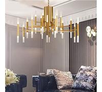 Chandeliers Ceiling Light,36-Lights Kitchen Island Light Modern Large Chandelier for Dining Room Metal Acrylic Pendant Light with G4 Bulb Hanging Ceiling Fixture(36 Lights, Gold)