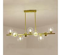 Chandeliers Ceiling Light Ceiling Downlight 9-Light Glass Chandelier Gold Metal Brushed Brass Linear Hanging Bean Molecule Ceiling Fixtures For Bedroom Living Room Hallw