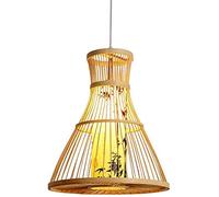Chandeliers Ceiling Light Chandelier, Chandelier Japanese-Style Creative Wooden Art Handmade Skirt Shape Small Lantern Birdcage Ambient Hanging Light 15.7 Inch for Living Room Bedroom CAF