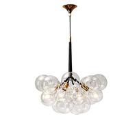 Chandeliers Ceiling Light,Nordic Glass Bubble Chandelier Modern Hand Blow Glass Pendant Lighting Adjustable Height Hanging Transparent Glass Ball Ceiling Light Fixture for Dining r