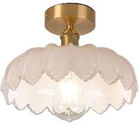 Chandeliers, Ceiling Lights, Glass Ceiling Light Modern Brass Ceiling Light Fixtures with Glassshade Ceilingp for Bedroom Living Dining Room Hallway/White