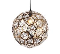 Chandeliers, Chandelier,Personality Bar Coffee Shop Furniture,Football Shape Hollow Mesh,Color Stainless Steel Metal Lamps,E27 Nordic Stainless Steel Diamond Single Head Chandelier(Titanium,40cm)