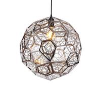 Chandeliers, Chandelier,Personality Bar Coffee Shop Furniture,Football Shape Hollow Mesh,Color Stainless Steel Metal Lamps,E27 Nordic Stainless Steel Diamond Single Head Chandelier(Loth,30cm)