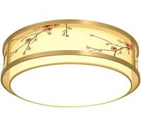 Chandeliers, Chinese Minimalist Round Copper Embedded Ceiling Light Red Plum Pattern Decoration Ideas Ceiling Lamp High Light Transmission Double-Layer Lampshade Ceiling Lights bedroomliving Roomkitch