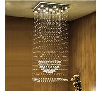 Chandeliers, Clear K9 One-Level Crystal Chandelier Stairs Lamp Livingroom Hanging Lamp Compound Floor Light Fixtures GU10 LED (Size : L100 X W100 X H240CM), XiYa-287871
