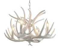 Chandeliers, Country Antler Chandelier Personality Restaurant Light Warm Creative Art Chandelier White European Creative Chandelier Classic Candle Shaped Metal Style Living Room Moder