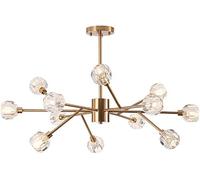 Chandeliers, Crystal Chandelier Modern Light 9 12 15 18 Lights Mid Century D Ceiling Light Fixtures Compatible with Dining Room Bedroom Living Room G9 Bulbs/Den/12 Head