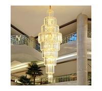 Chandeliers,Crystal Modern Lightifor Staircase Locrystal Light Fixtures Large Hallway Indoor Stair Ledp/Warm Light/Dia60Cm H175Cm