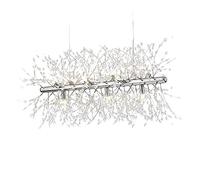 Chandeliers Fireworks G9 Modern LED Lighting K9 Crystal Pendant Lamp,Rectangle Ceiling Light Dining Room Living Room Kitchen Island Lighting