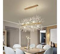 Chandeliers Fireworks G9 Modern LED Lighting K9 Crystal Pendant Lamp,Rectangle Ceiling Light Dining Room Living Room Kitchen Island Lighting