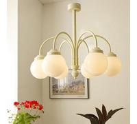 Chandeliers for Entryway Glass Fmount Fixture Round White Nordic Mid Century Ceiling Light Bedroom Dining Room Hanging Lights)