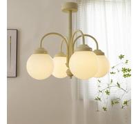 Chandeliers for Entryway Glass Fmount Fixture Round White Nordic Mid Century Ceiling Light Bedroom Dining Room Hanging Lights)