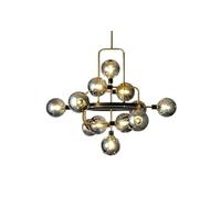 Chandeliers, Glass Bubble Long Ceiling Chandeliers 2024 Home LED Lighting Golden Black Modern Hanging Lamps for Living Room Decor Lustres(Golden- Wall Lamp,Smokey Gray)