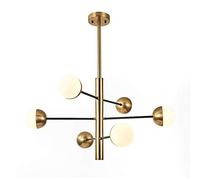 Chandeliers, Industry Sputnik Chandelier,9 Gold Brushed Brass Industrial Vintage Glass Ceiling Fixture/Golden./6 Light Fixture(6)