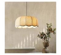 Chandeliers, Japanese Fabric Pendant Lamp Hand-Woven Chandelier for Restaurant Bedroom Living Room Fabric Flower Shape Pendant Light(Warm Light,D60cm)