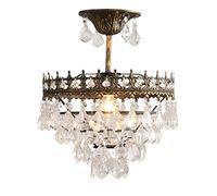 Chandeliers K9 Crystals Lamp Shade, Chandelier Classic Moroccan French Vintage Chic Ceiling Light Shade Crystal Drop Light for Living Room Dining Bedroom