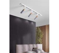 Chandeliers, LED 2 Light Track Lighting Kit, Modern Tubular Semi Flush Mount Ceiling Spotlight Flexibly Rotatable Light Head for Highlight Kitchen Counter Cabinet Gallery Picture Artwork -Grey