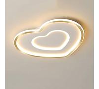Chandeliers, LED Flush Mount Ceiling Light Creative and Warm Heart-Shaped Children Ceiling Light Fixture White Light Yellow Light 30W Household Indoor Ceiling Lamp for Boys and Girls Rooms(Gold,Cold l