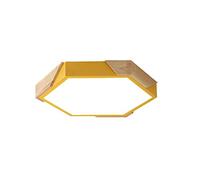 Chandeliers, LED Flush Mount Ceiling Light Fixture Nordic Wooden Decorative Hexagon Ceiling Lamp Color Children's Room Toy Room Ceiling Lighting Dimmable 3 Color Temperatures in One Light Seamless Ins