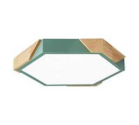 Chandeliers, LED Flush Mount Ceiling Light Fixture Nordic Wooden Decorative Hexagon Ceiling Lamp Color Children's Room Toy Room Ceiling Lighting Dimmable 3 Color Temperatures in One Light Seamless Ins