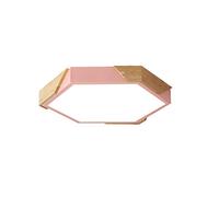 Chandeliers, LED Flush Mount Ceiling Light Fixture Nordic Wooden Decorative Hexagon Ceiling Lamp Color Children's Room Toy Room Ceiling Lighting Dimmable 3 Color Temperatures in One Light Seamless Ins