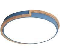 Chandeliers, LED Flush Mount Ceiling Light Nordic Colorful Macarons Ceiling Lamp Creative with Wood Decoration Ceiling Lighting Fixture, Three-Color Dimming and Adjustable(Blue,50cm)