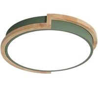 Chandeliers, LED Flush Mount Ceiling Light Nordic Colorful Macarons Ceiling Lamp Creative with Wood Decoration Ceiling Lighting Fixture, Three-Color Dimming and Adjustable(Green,50cm)