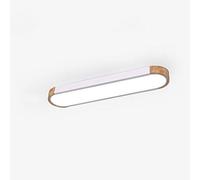 Chandeliers, LED Flush Mount Fixture Nordic Wooden Strip Lamp Three-Tone Light controllable Ceiling Lighting for Small Spaces Easy to Install(White,Large)
