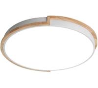 Chandeliers, LED Flush Mount Light Nordic Colorful Macarons Lamp Creative with Wood Decoration Ceiling Lighting Fixture, Three-Color Dimming and Adjustable(White,40cm)