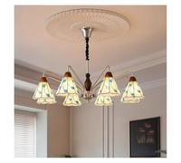 Chandeliers, Middle Ancient Style Living Room Pendant Light French Modern Minimalist Retro Designer Bedroom Lighting Fixtures(Remote dimming,8 Heads)