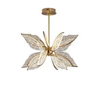 Chandeliers Modern Butterfly Living Room LED Pendant Lamp Nordic Simple Bedroom Kitchen Creative Golden Transparent Acrylic Wing Chandelier Dining Room Lamp