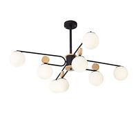Chandeliers,Modern Industry Sputnik Chandelier,6 Ceiling Fixture with Clear Glass Globe for Living Dining Room,Kitchen,Bedroom/Black/8S Light Fixture(8S)